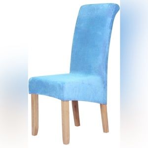 Subrtex Blue velvet chair cover set of 2